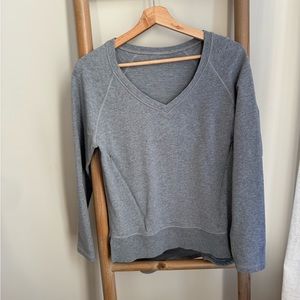 lululemon athletica Heather Gray V-Neck Sweatshirt